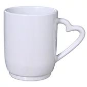 Caneca Cerâmica com Alça Coração Interior Branca 325ml Metalnox
