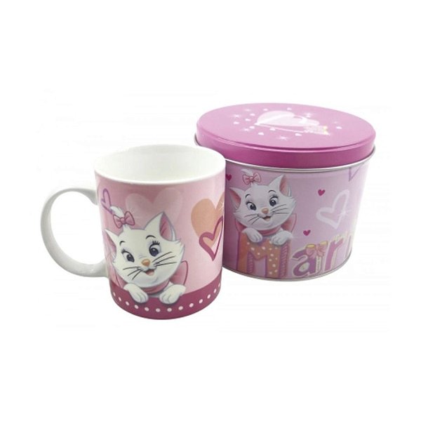 Caneca Porcelana Disney Gata Marrie Na Lata  350ml
