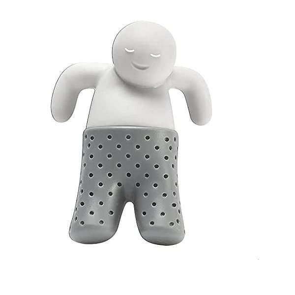 Infusor Para Chá Silicone Branco/Cinza