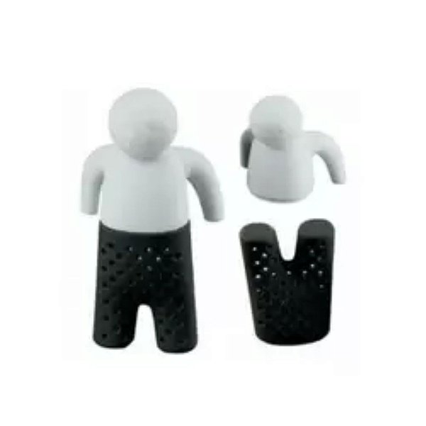 Infusor Para Chá Silicone Branco/Preto