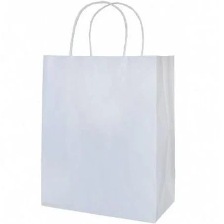 Sacola de Presente Branca 26cm x 19,5cm x 9,5cm - Pacote com 10 unidades)