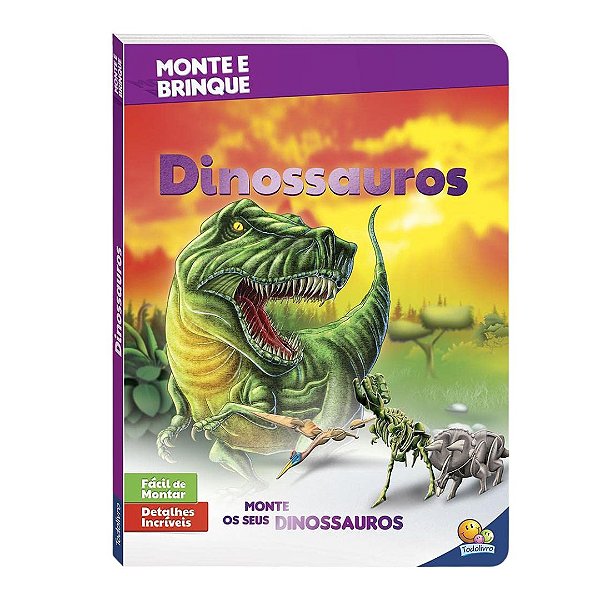 Livro Vale dos Dinossauros, Monte Os Seus Dinossauros 3D