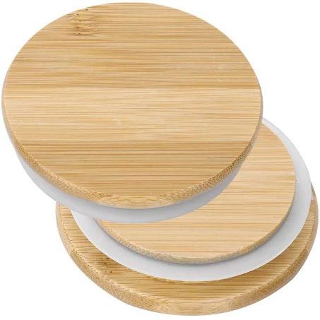 Tampa de Bambu Com Selo de Silicone para Caneca de 325ml