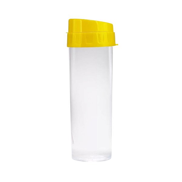 Garrafa Water Transparente 450ml com Tampa Amarela Acqua Bio