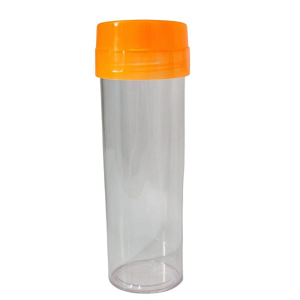 Garrafa Water Transparente 450ml com Tampa Laranja Acqua Bio