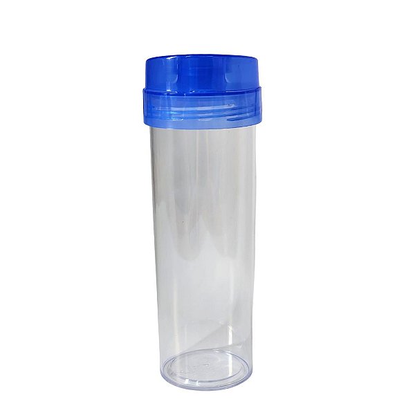 Garrafa Water Transparente 450ml com Tampa Azul Acqua Bio