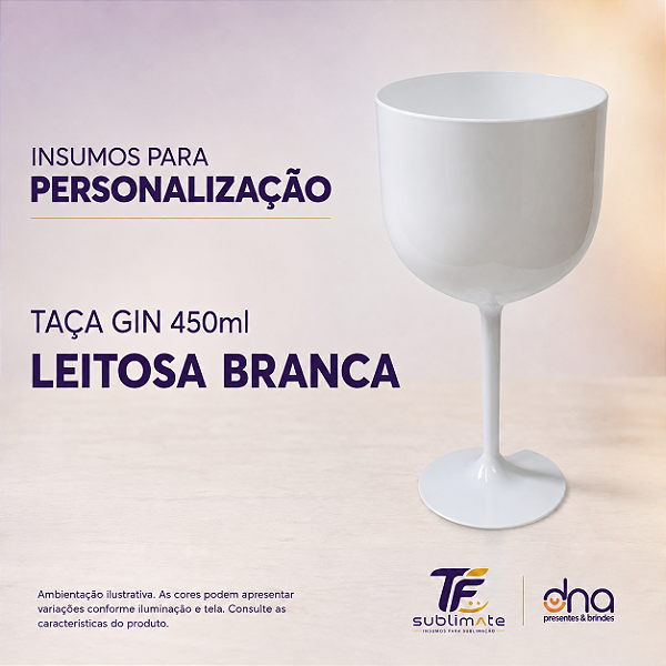Taça Gin 450ml Leitosa Branca
