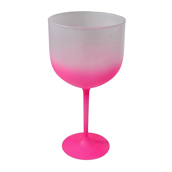 Taça Gin Jateada 450ml Degradê Rosa