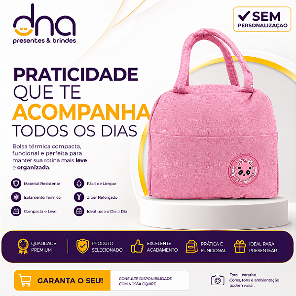Bolsa Térmica Lancheira Rosa
