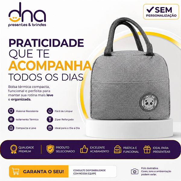 Bolsa Térmica Lancheira Cinza