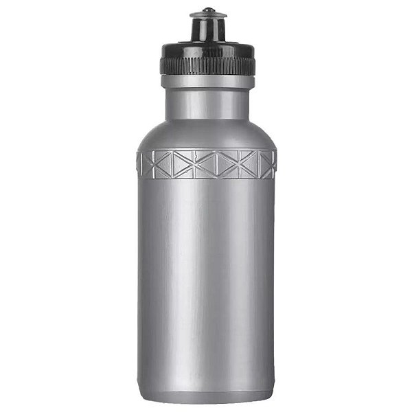 Squeeze de Plástico Prata c/ Prime 500ml Preto - Sem Gravação