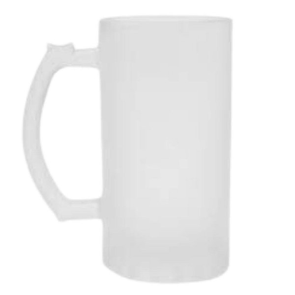 Caneca de Chopp Vidro 475ml Jateada Fosca Metalnox