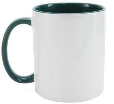 Caneca Cerâmica 325ml com Alça e Interior Verde Escuro Live
