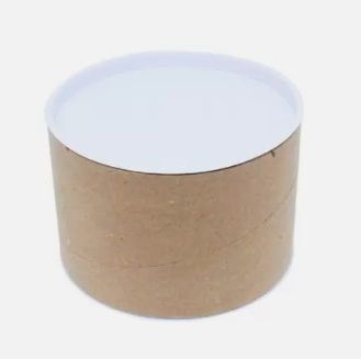Tubo Lata de Papelão 10X10cm Tampa Branca