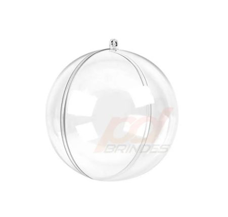 10 Esfera ou Bola Transparente Acrílica 6,5cm Natalina