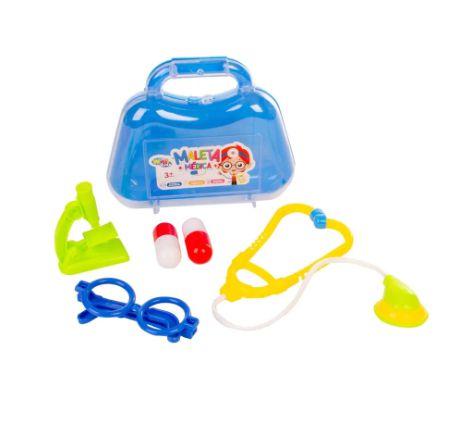 Maleta Médica Little Doctor Com 10 peças Azul