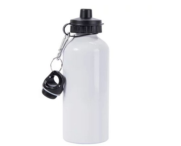 Garrafa Squeeze de Alumínio Branca 2 Bicos 600ml