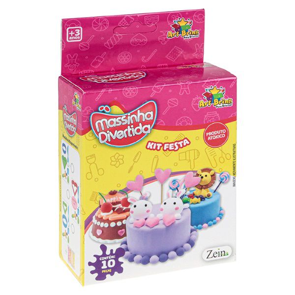 Massinha de Modelar Kit Festa c/ 10 Peças