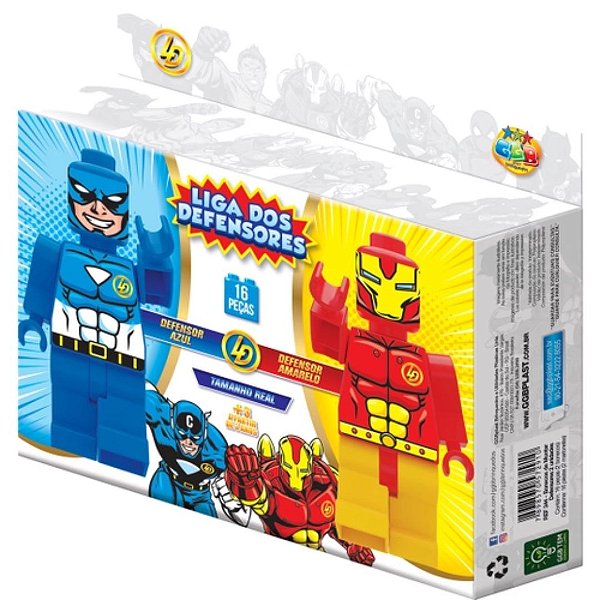 Blocos de Montar com Defensor Vermelho e Defensor Preto