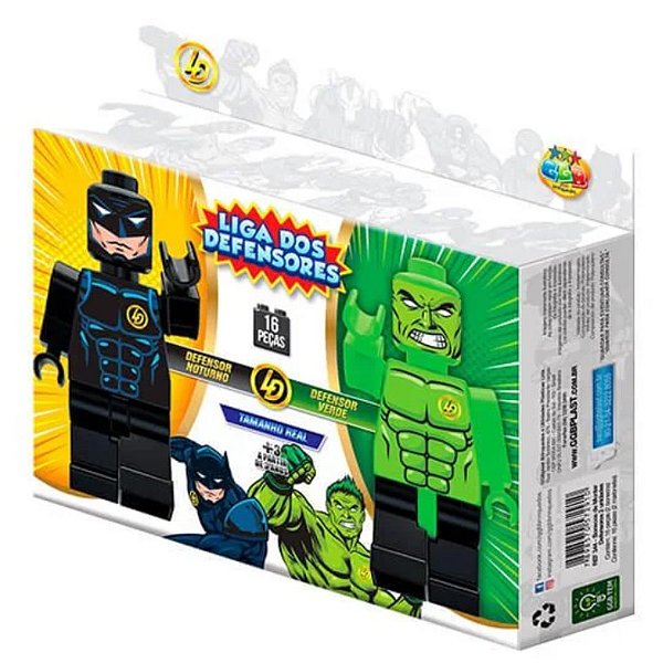 Blocos de Montar com Defensor Preto e Defensor Verde