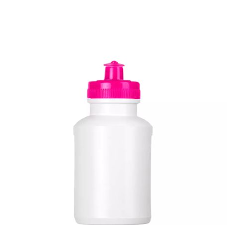 Squeeze de Plástico Branco c/ Prime 300ml com Tampa Rosa