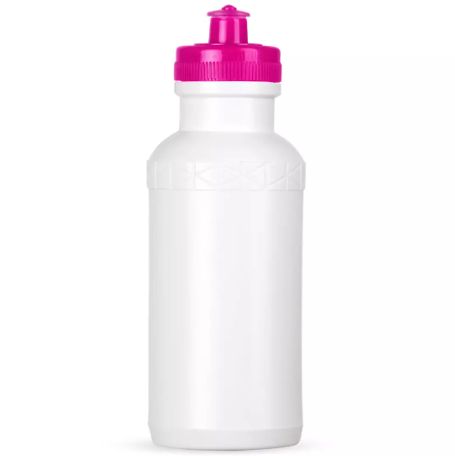 Squeeze de Plástico Branco c/ Prime 500ml com tampa Pink