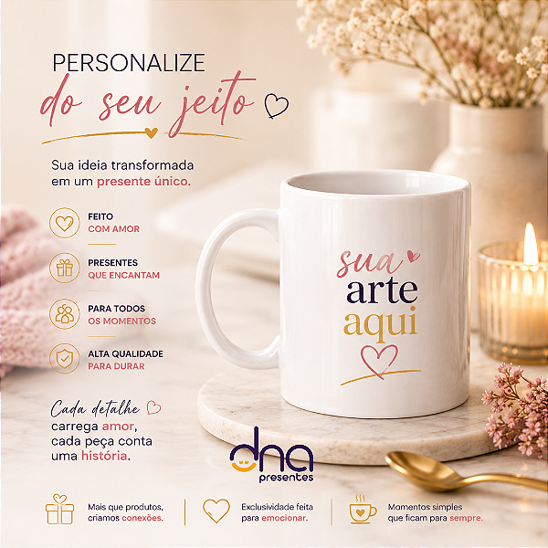 Caneca Branca 325ml Personalizada - Sua Arte Aqui