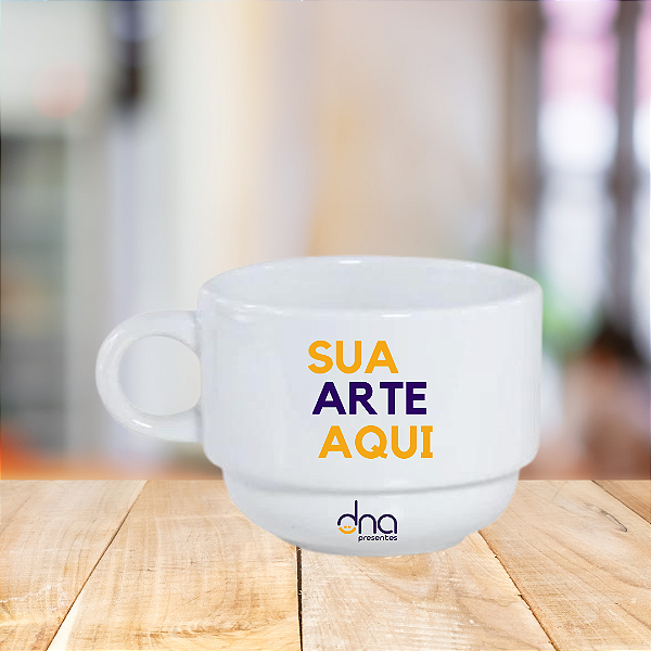 Xícara Personalizada Branca 150ml "Sua Arte Aqui"
