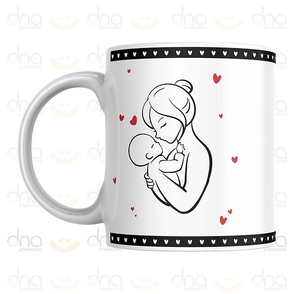 Caneca Personalizada Ser Mãe É Ter O Coração Batendo Fora do Próprio Peito