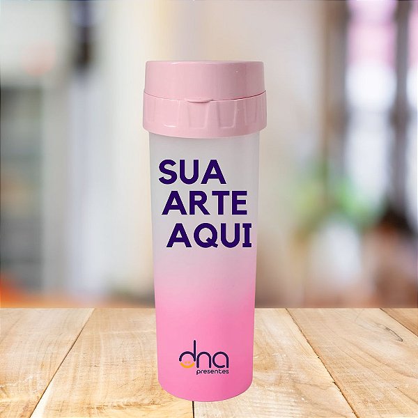 Squeeze Degradê Acqua Bio Rosa Personalizada "Sua Arte Aqui"