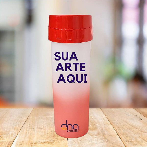 Squeeze Degradê Acqua Bio Vermelha Personalizada "Sua Arte Aqui"