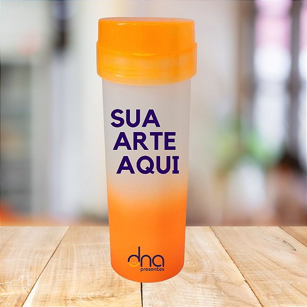 Squeeze Degradê Acqua Bio Laranja Personalizada "Sua Arte Aqui"