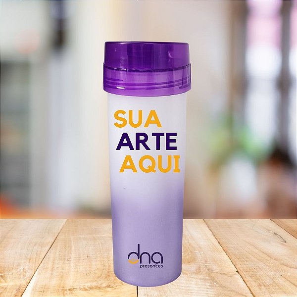 Squeeze Degradê Acqua Bio Roxo Personalizada "Sua Arte Aqui"