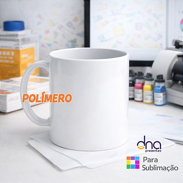 Caneca de Polímero Branca 325ml - Para Sublimação