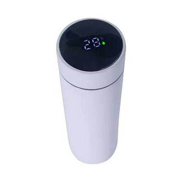 Garrafa Térmica de Inox p/Sublimação com infusor e Led de Temperatura 400ml