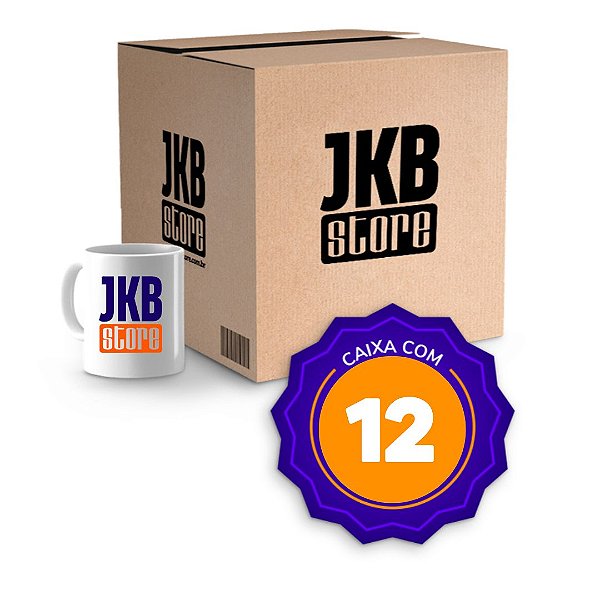 Caneca Cerâmica 325ml Branca JKB para Sublimação - Caixa c/12 unidades