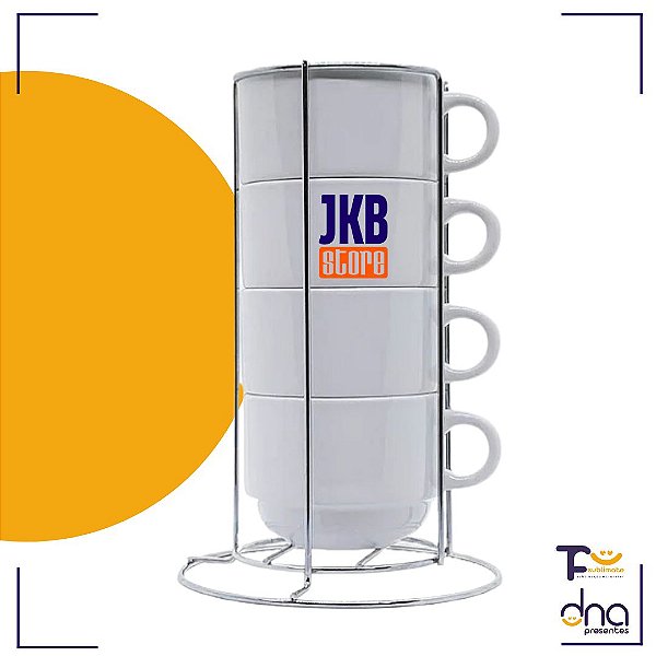 Xícara 150ml Torre com 4 unidades Branca JKB
