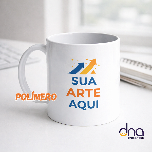 Caneca de Polímero Branca 325ml - Sua Arte Aqui