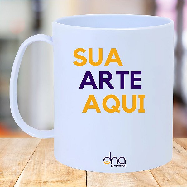 Caneca Personalizada de Polímero Branca "Sua Arte Aqui"