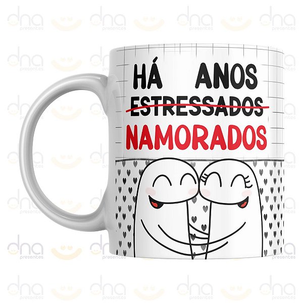 Caneca Personalizada Há Anos (Estressados) Namorados