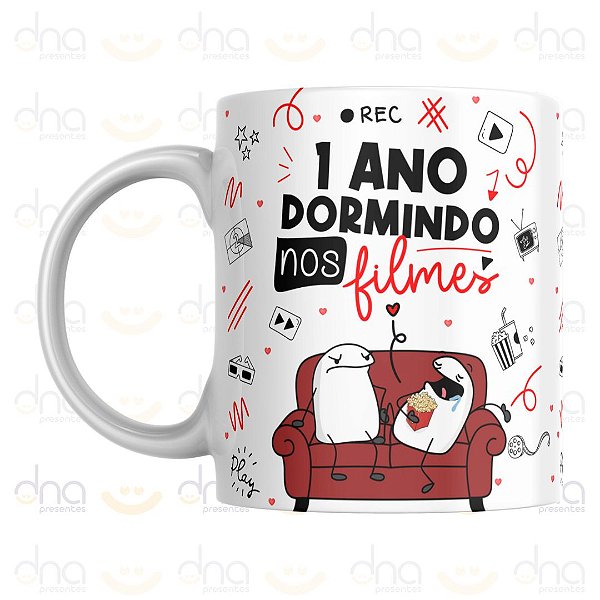 Caneca Personalizada 1 Ano Dormindo Nos Filmes