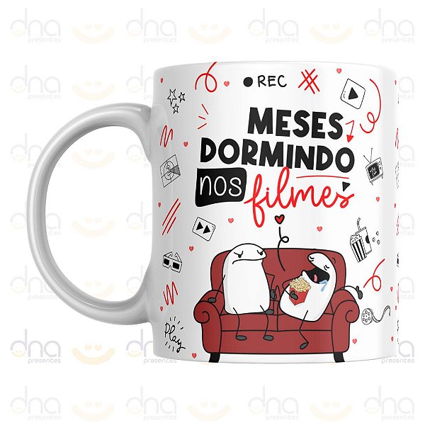 Caneca Personalizada  Meses Dormindo Nos Filmes