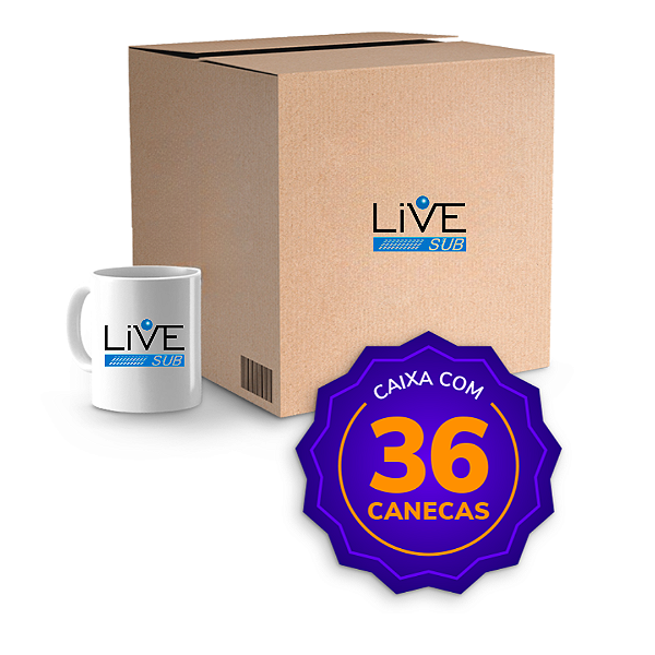Caneca Cerâmica 325ml Branca Live para Sublimação - Caixa c/36 unidades