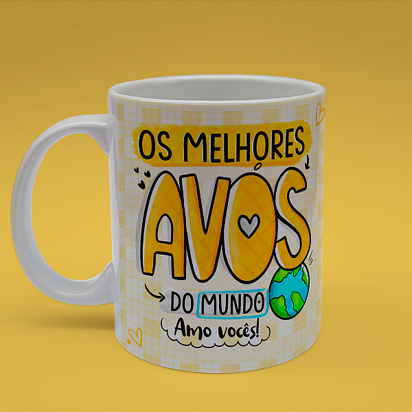 Caneca Personalizada Os Melhores Avós do Mundo - Amo Vocês!