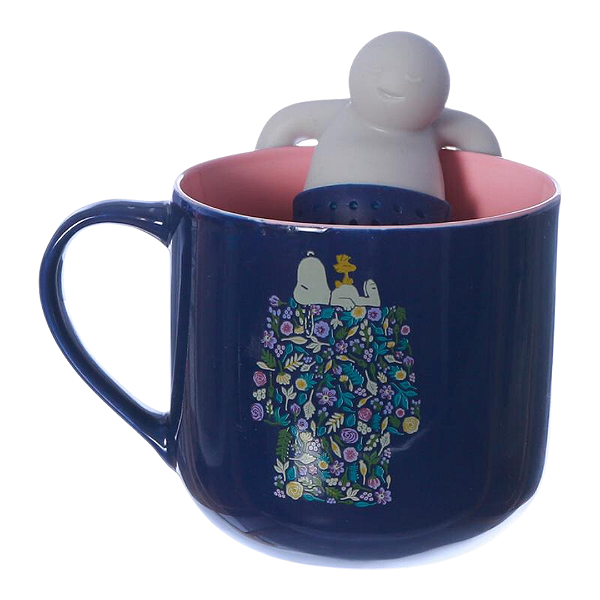 Caneca 350ml com Infusor para chá Snoopy Bloom
