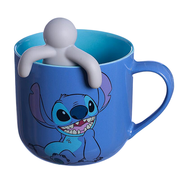 Caneca 350ml com Infusor de Chá Stitch Relax - Disney