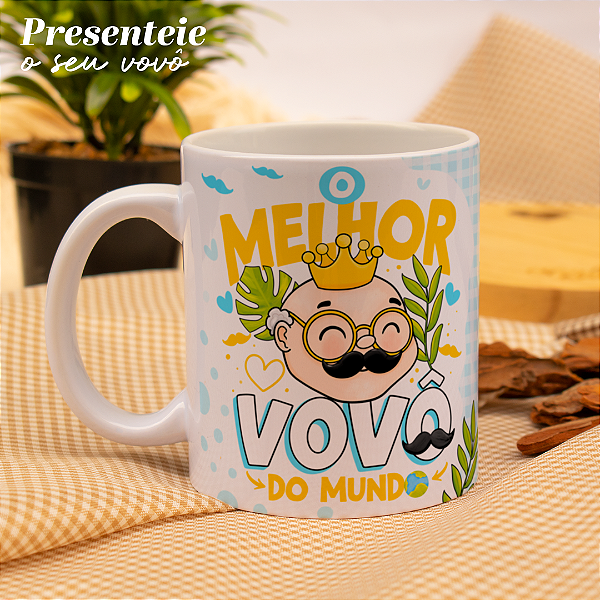 Caneca Personalizada O Melhor Vovô do Mundo - Branca