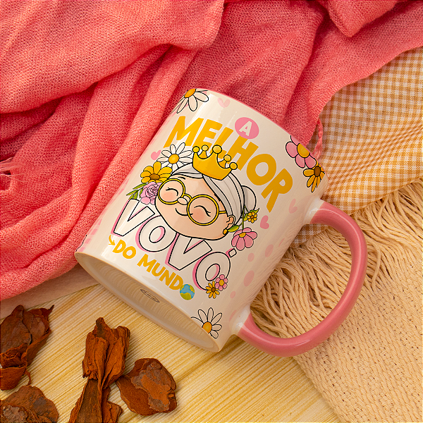 Caneca Personalizada A Melhor Vovó do Mundo - Rosa