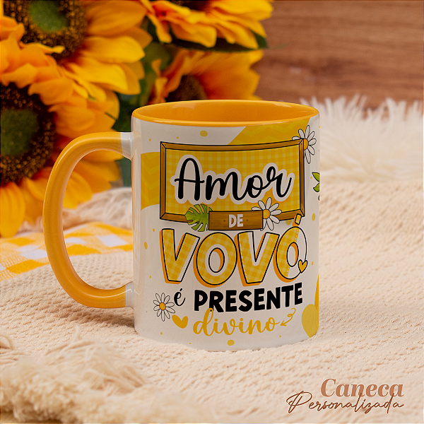 Caneca Personalizada Amor de Vovó é Presente Divino