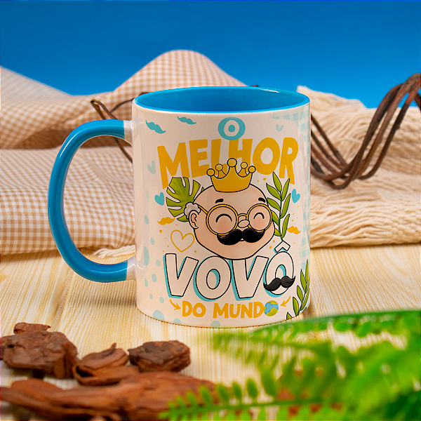 Caneca Personalizada O Melhor Vovô do Mundo - Azul